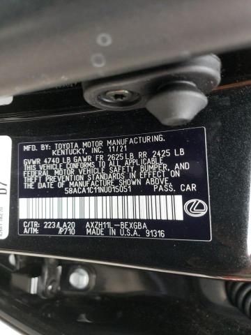 2022 LEXUS ES 300 58ACA1C11NU015051