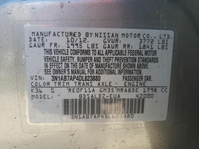 3N1AB7AP4DL623880 Nissan Sentra S 2013. Фото: 9