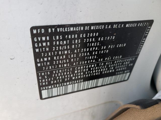 2022 VOLKSWAGEN TAOS S 3VVMX7B22NM024424