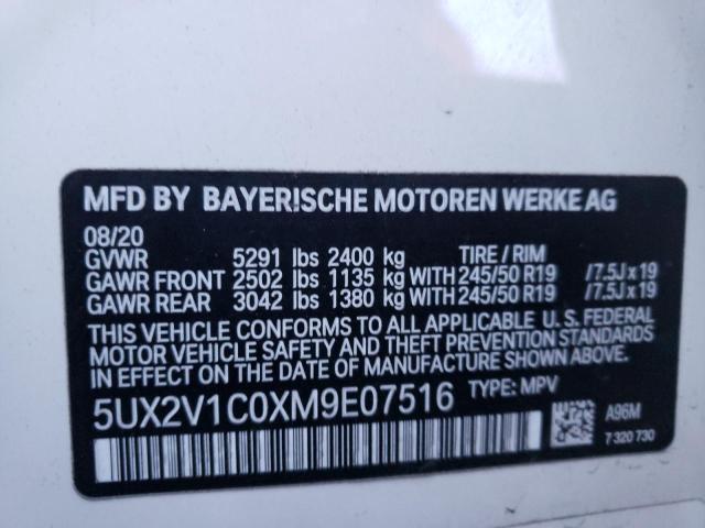 2021 BMW X4 XDRIVE3 5UX2V1C0XM9E07516
