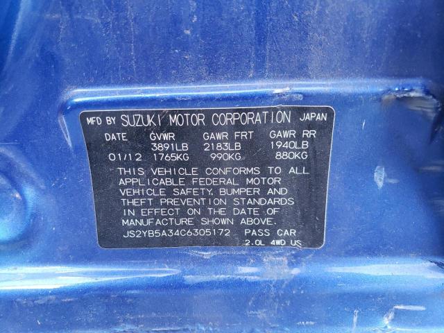 2012 SUZUKI SX4 JS2YB5A34C6305172