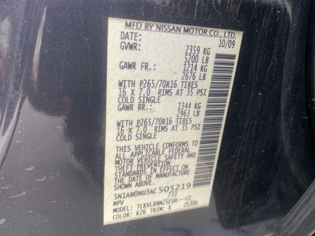 2010 NISSAN XTERRA OFF 5N1AN0NU3AC505219