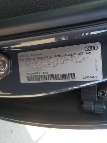 2018 AUDI A3 E-TRON WAUUPBFF8JA154680