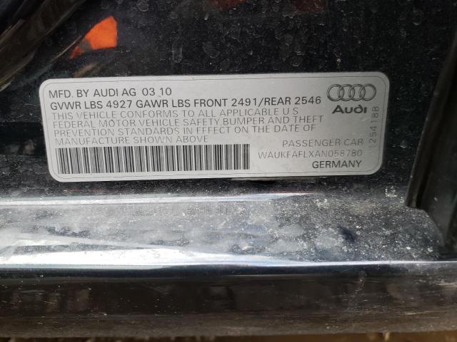2010 AUDI A4 PRESTIG WAUKFAFLXAN058780