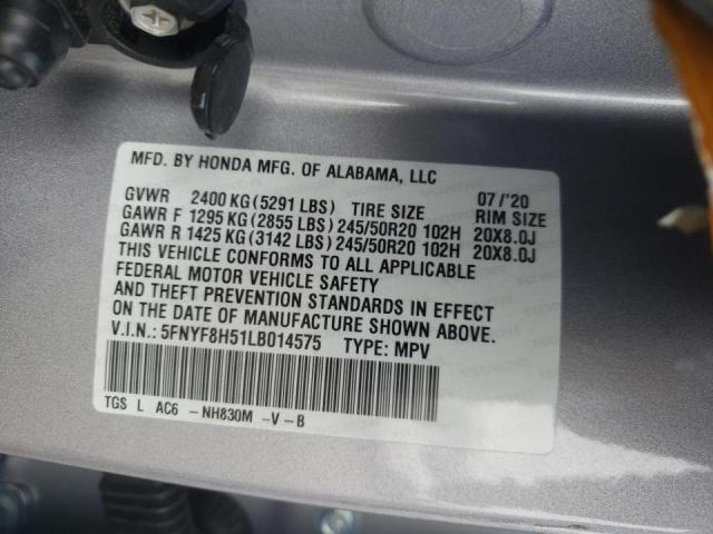 2020 HONDA PASSPORT 5FNYF8H51LB014575