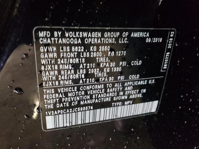 2018 VOLKSWAGEN ATLAS S 1V2AP2CA2JC598574