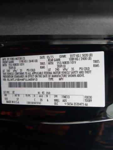 2015 LINCOLN MKC BLACK 5LMTJ1BH4FUJ45913