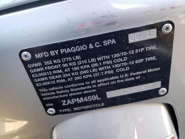 2016 VESPA GTS 300 SU ZAPM459L9G5200967