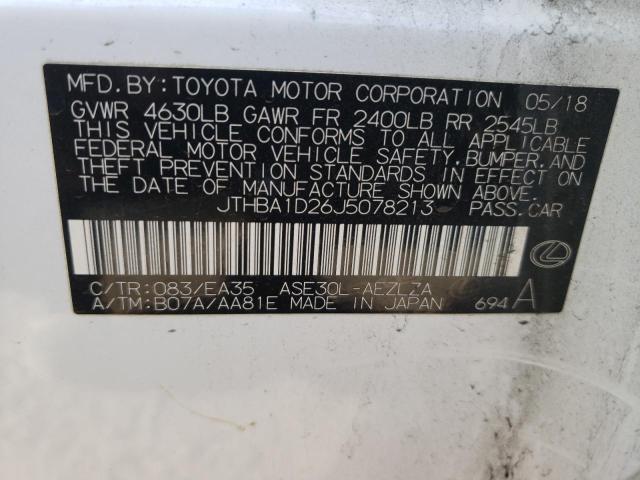 2018 LEXUS IS JTHBA1D26J5078213