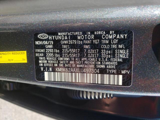 2020 HYUNDAI KONA SEL P KM8K62AAXLU497304