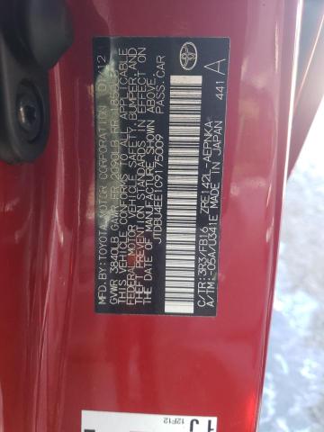 2012 TOYOTA COROLLA BA JTDBU4EE1C9175009