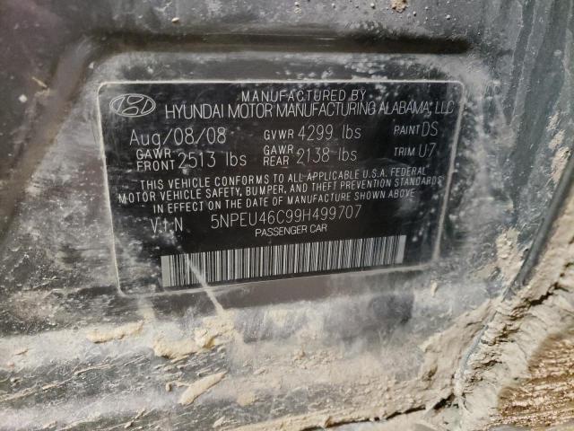 5NPEU46C99H499707 Hyundai Sonata Se 2009. Фото: 9