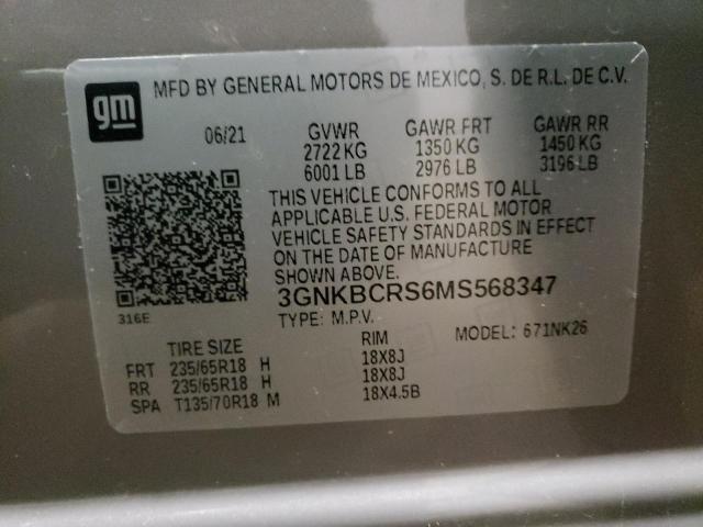 2021 CHEVROLET BLAZER 2LT - 3GNKBCRS6MS568347