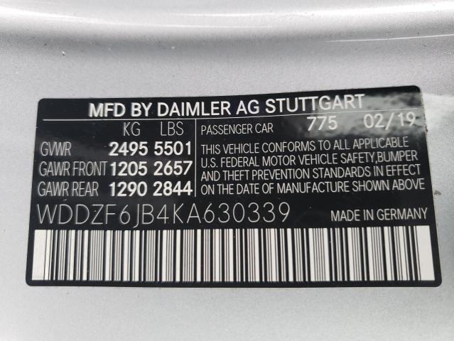 2019 MERCEDES-BENZ E 450 4MAT - WDDZF6JB4KA630339