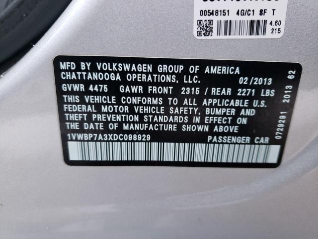 1VWBP7A3XDC098929 Volkswagen Passat Se 2013. Фото: 9