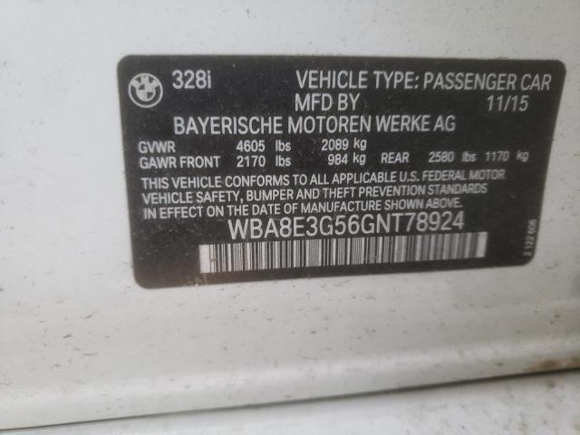 2016 BMW 328I WBA8E3G56GNT78924