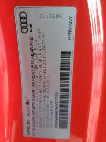 2017 AUDI S5 WAUG4AFR7HA001566