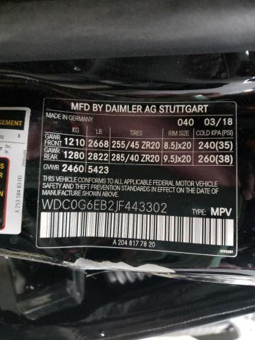 2018 MERCEDES-BENZ GLC 43 4MA WDC0G6EB2JF443302