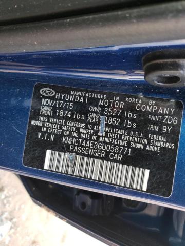 2016 HYUNDAI ACCENT SE KMHCT4AE3GU058771