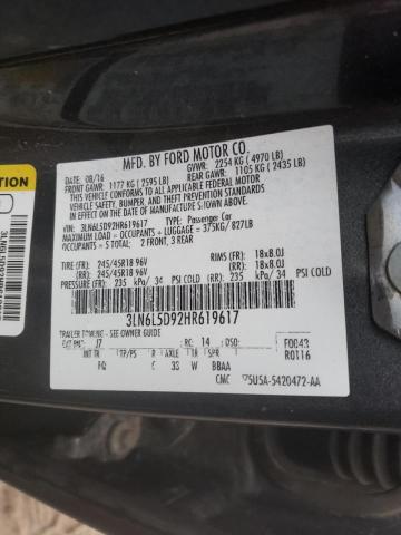 2017 LINCOLN MKZ SELECT 3LN6L5D92HR619617