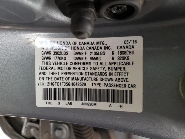 2016 HONDA CIVIC EX - 2HGFC1F35GH648529