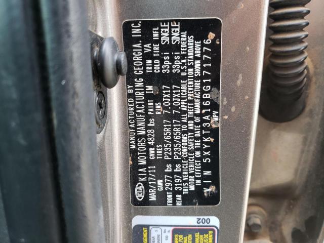 2011 KIA SORENTO BA 5XYKT3A16BG171776
