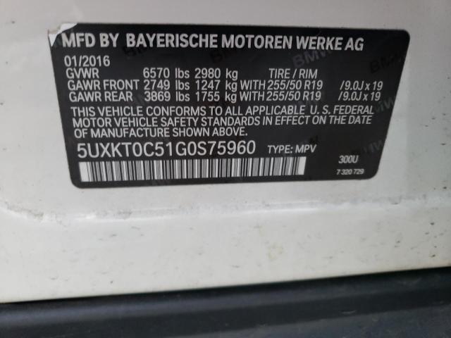 2016 BMW X5 XDR40E 5UXKT0C51G0S75960