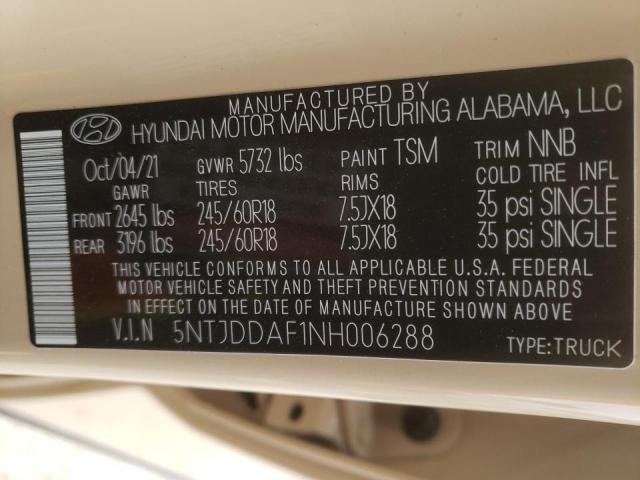 2022 HYUNDAI SANTA CRUZ 5NTJDDAF1NH006288