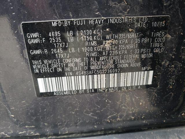 2016 SUBARU OUTBACK 2. - 4S4BSAFC5G3236092