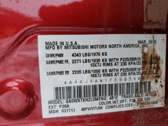 2015 MITSUBISHI RVR GT 4A4AJ4AW1FE605404