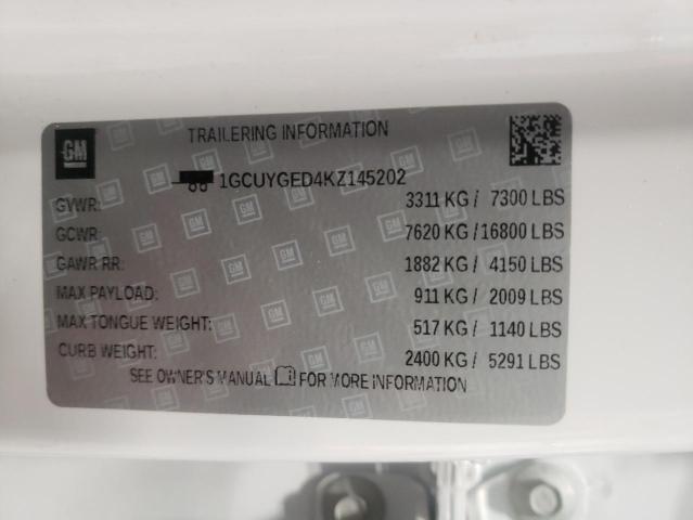 1GCUYGED4KZ145202 Chevrolet Silverado 2019. Фото: 9