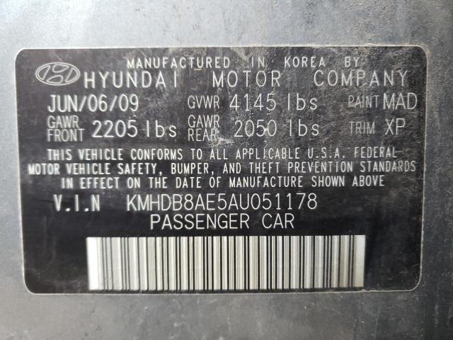 2010 HYUNDAI ELANTRA TO KMHDB8AE5AU051178