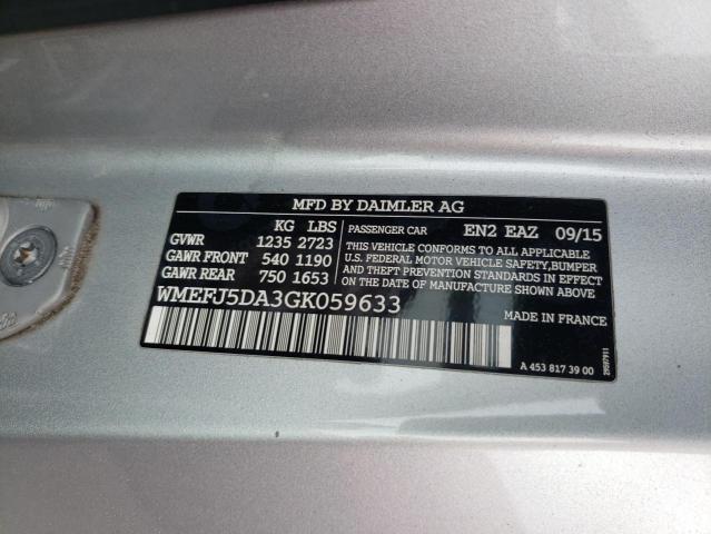 2016 SMART FORTWO WMEFJ5DA3GK059633