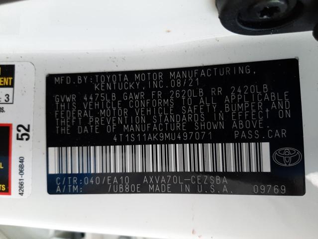2021 TOYOTA CAMRY NIGH 4T1S11AK9MU497071