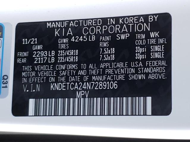 2022 KIA SELTOS SX KNDETCA24N7289106