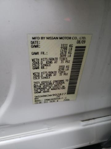 2010 INFINITI QX56 5N3ZA0NE2AN902827