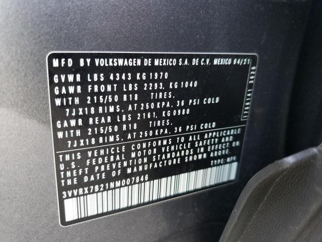 2022 VOLKSWAGEN TAOS SE 3VVRX7B21NM007846