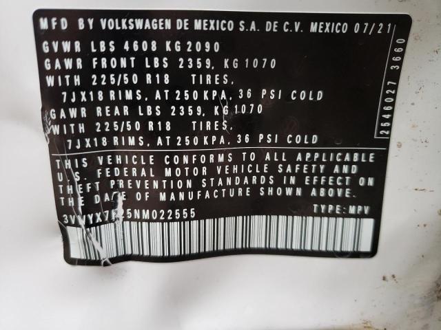 2022 VOLKSWAGEN TAOS SE 3VVYX7B25NM022555