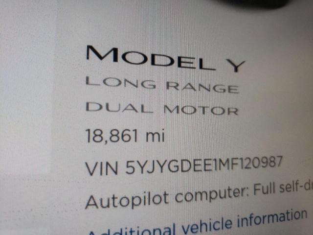 2021 TESLA MODEL Y 5YJYGDEE1MF120987