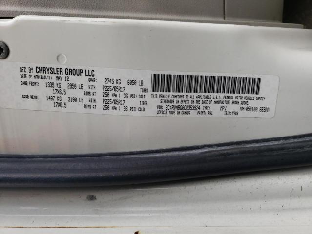 2012 VOLKSWAGEN ROUTAN SE 2C4RVABG0CR353924