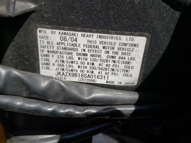 2005 KAWASAKI ZX1200 B JKAZX9B165A016311