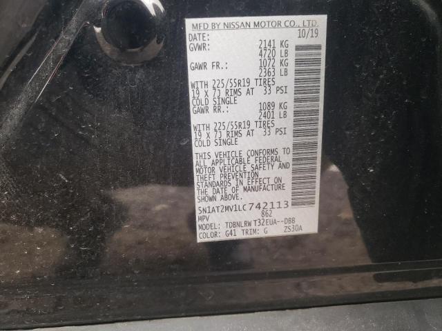 2020 NISSAN ROGUE S/SL 5N1AT2MV1LC742113