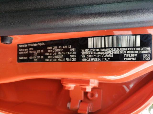 2016 FIAT 500X TREKK ZFBCFYCT1GP380681