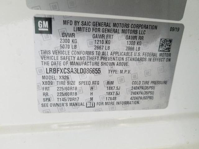 2020 BUICK ENVISION E LRBFXCSA3LD086655