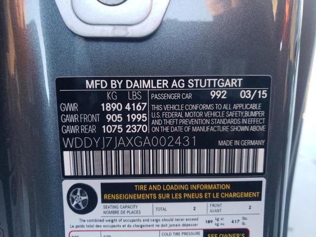2016 MERCEDES-BENZ AMG GT S WDDYJ7JAXGA002431