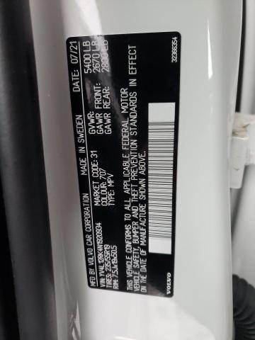 2022 VOLVO XC60 B5 MO YV4L12RK4N1920934