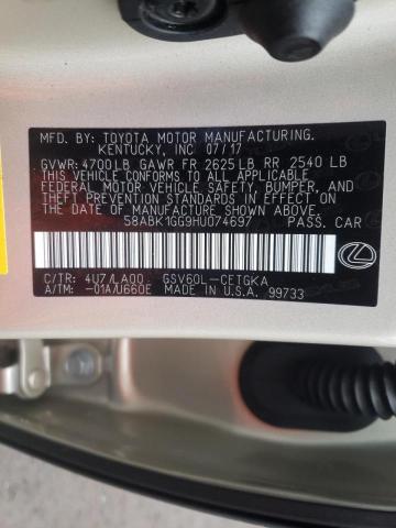 2017 LEXUS ES350 58ABK1GG9HU074697