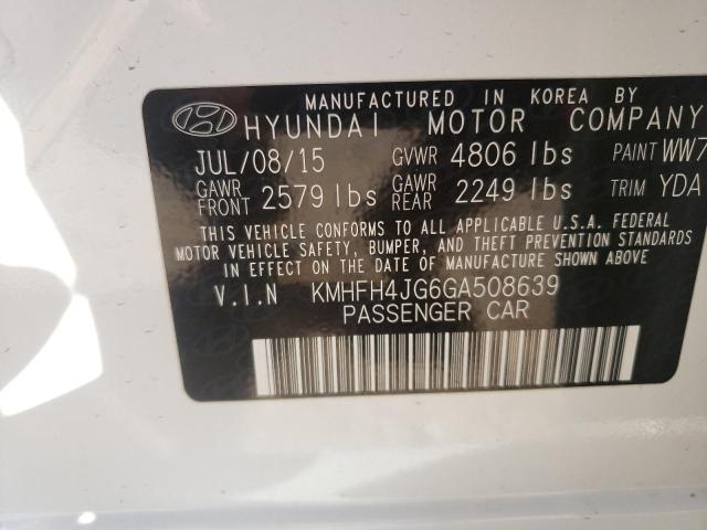 2016 HYUNDAI AZERA LIMI KMHFH4JG6GA508639