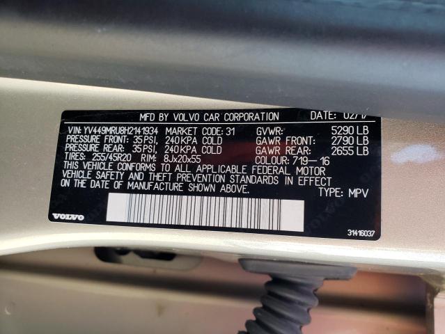 2017 VOLVO XC60 T6 IN YV449MRU8H2141934