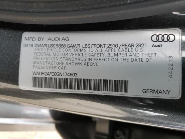 2016 AUDI S6 PRESTIG WAUH2AFC0GN174603